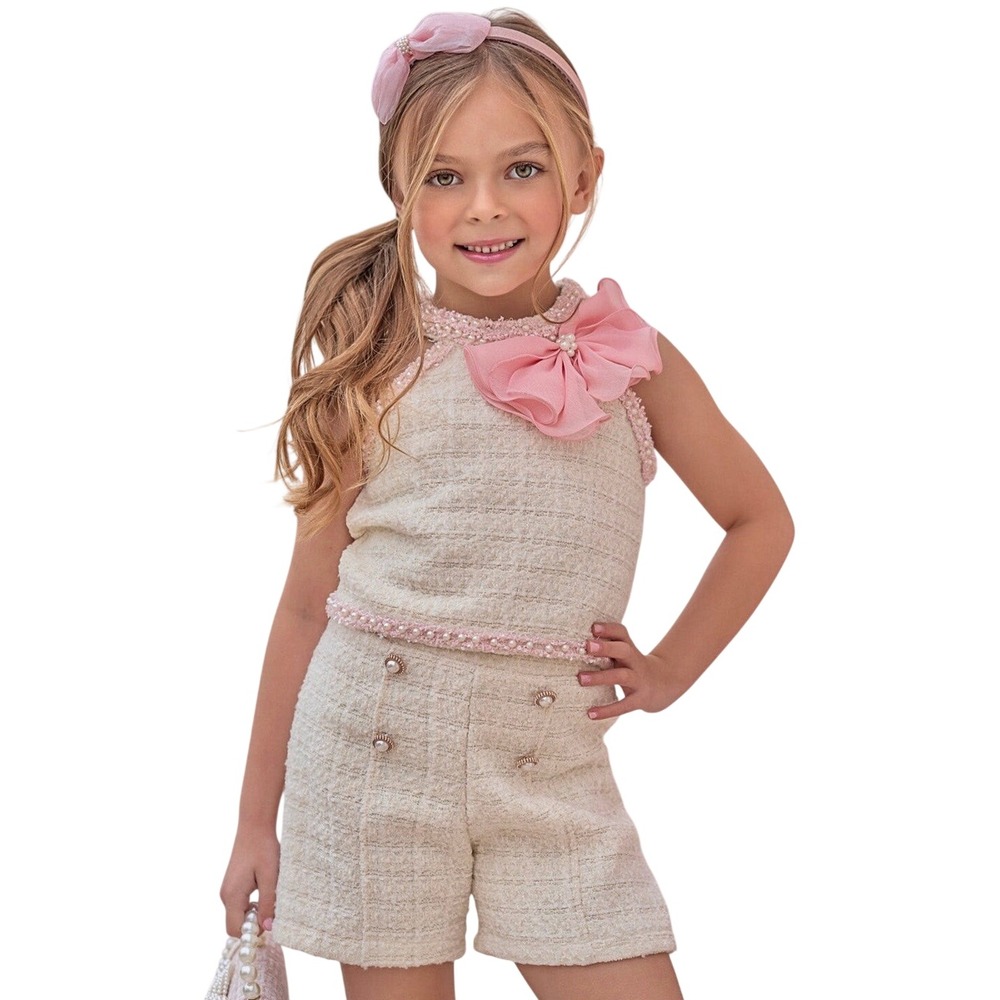 Mia Belle Girls Tweed 2 Piece Matching Set Fancy Birthday Outfit Size 6 Youth